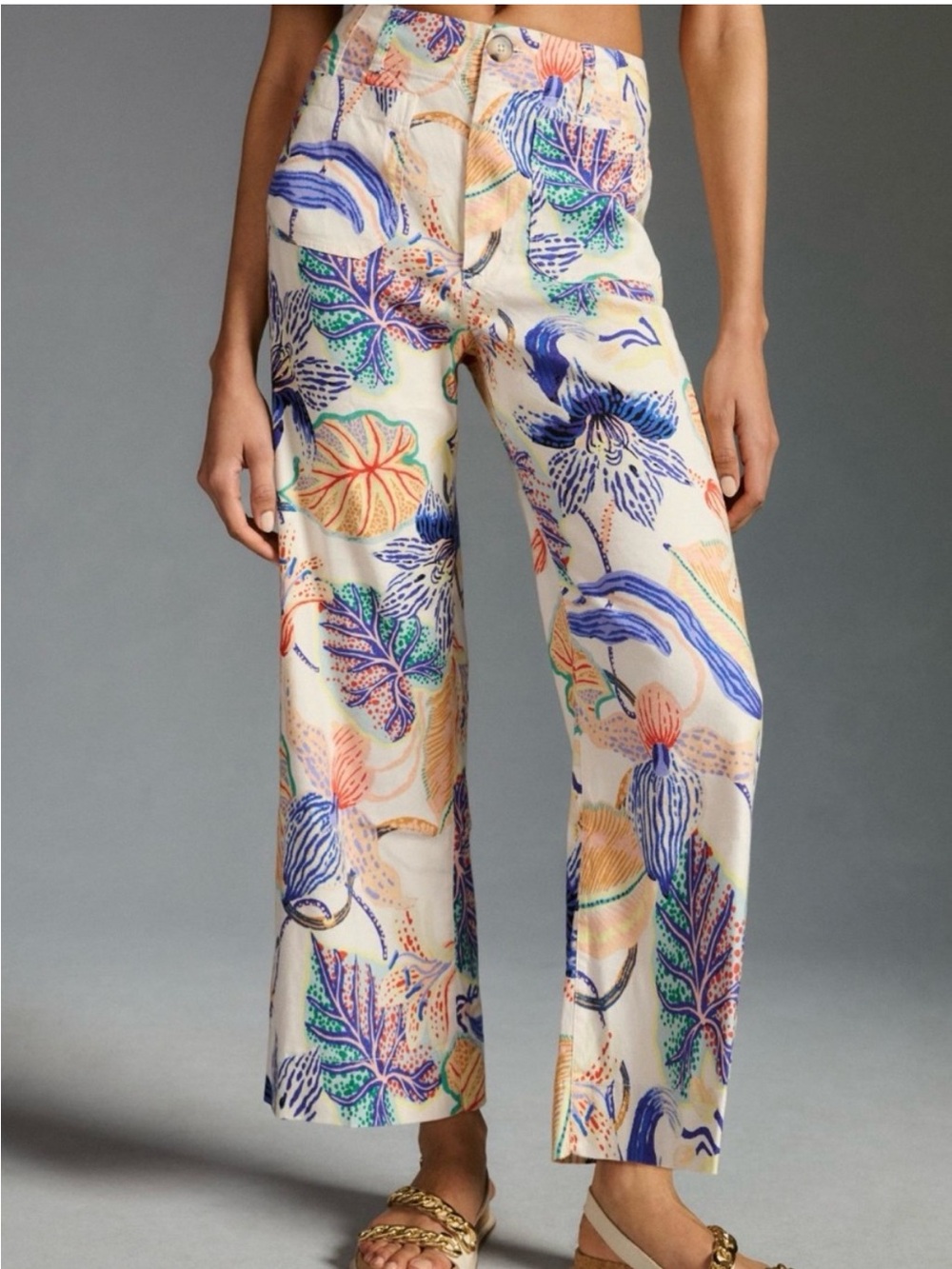 Anthropologie Maeve x Sarah Gordon Colette Crop Wide Leg Pants
